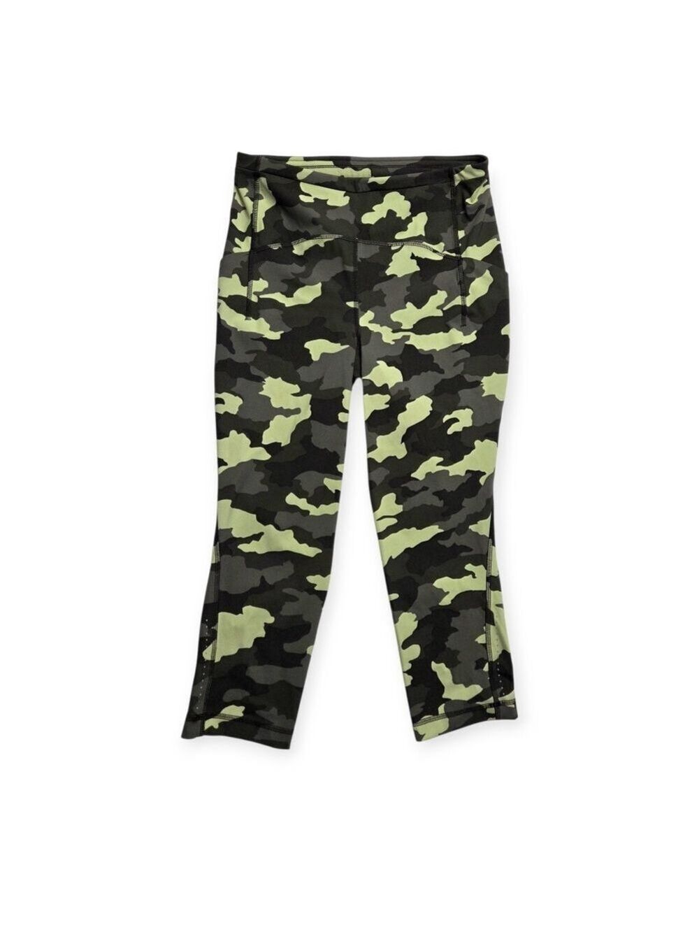 Lululemon Camo High Rise Crop Leggings Pockets Size 8